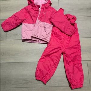 Columbia Kids Pink Puffer Jacket and Pants Set